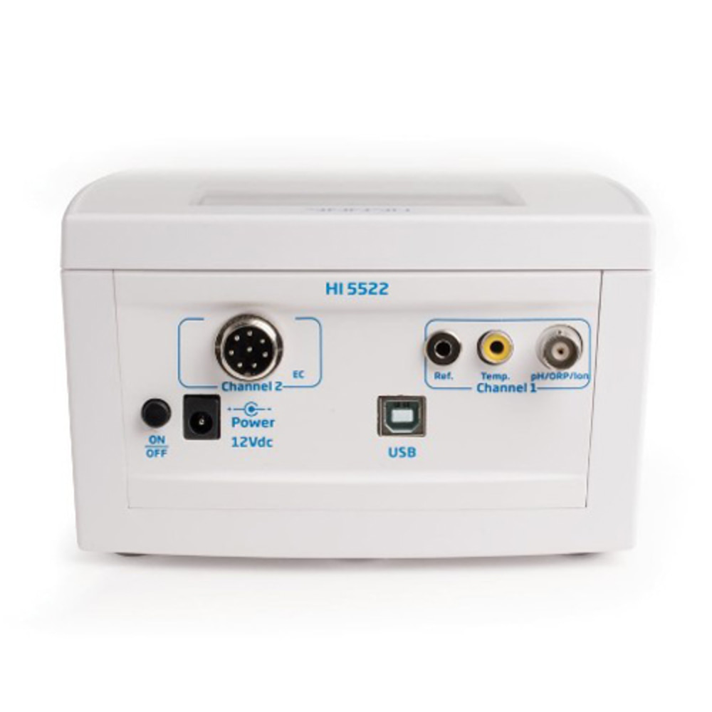 HI 5522 - 탁상용 pH/EC/온도/ISE/염도/저항 측정기 (2채널)